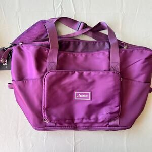 NWT The Foldie Travel Bag Foldable Purple Lightweight Large Duffel or Carry-On